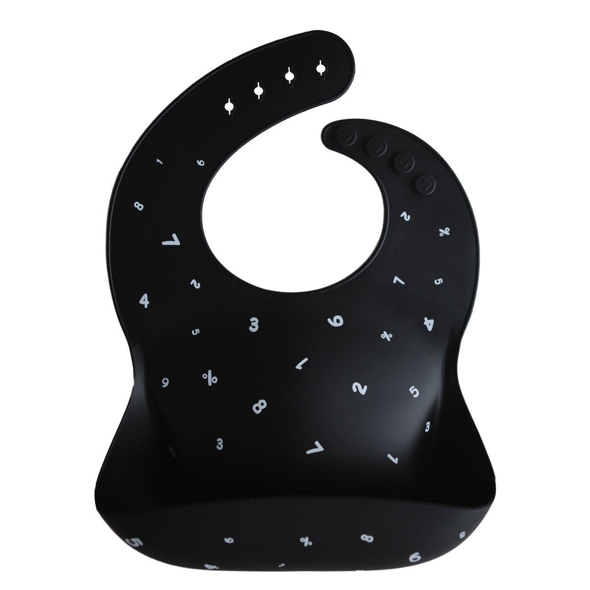 Mushie | Silicone Baby Bib - Numbers Black