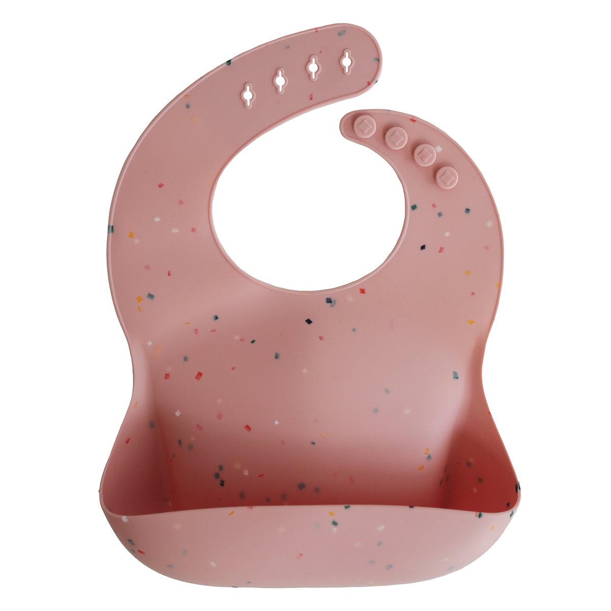 Mushie | Silicone Baby Bib - Powder Pink Confetti