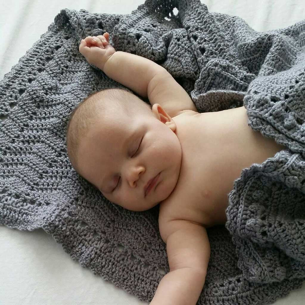 O.B Design | Crocheted Baby Blanket - Grey