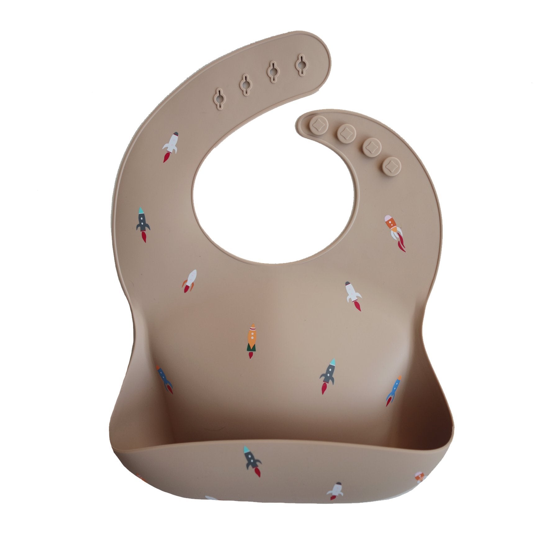 Mushie | Silicone Baby Bib - Rockets