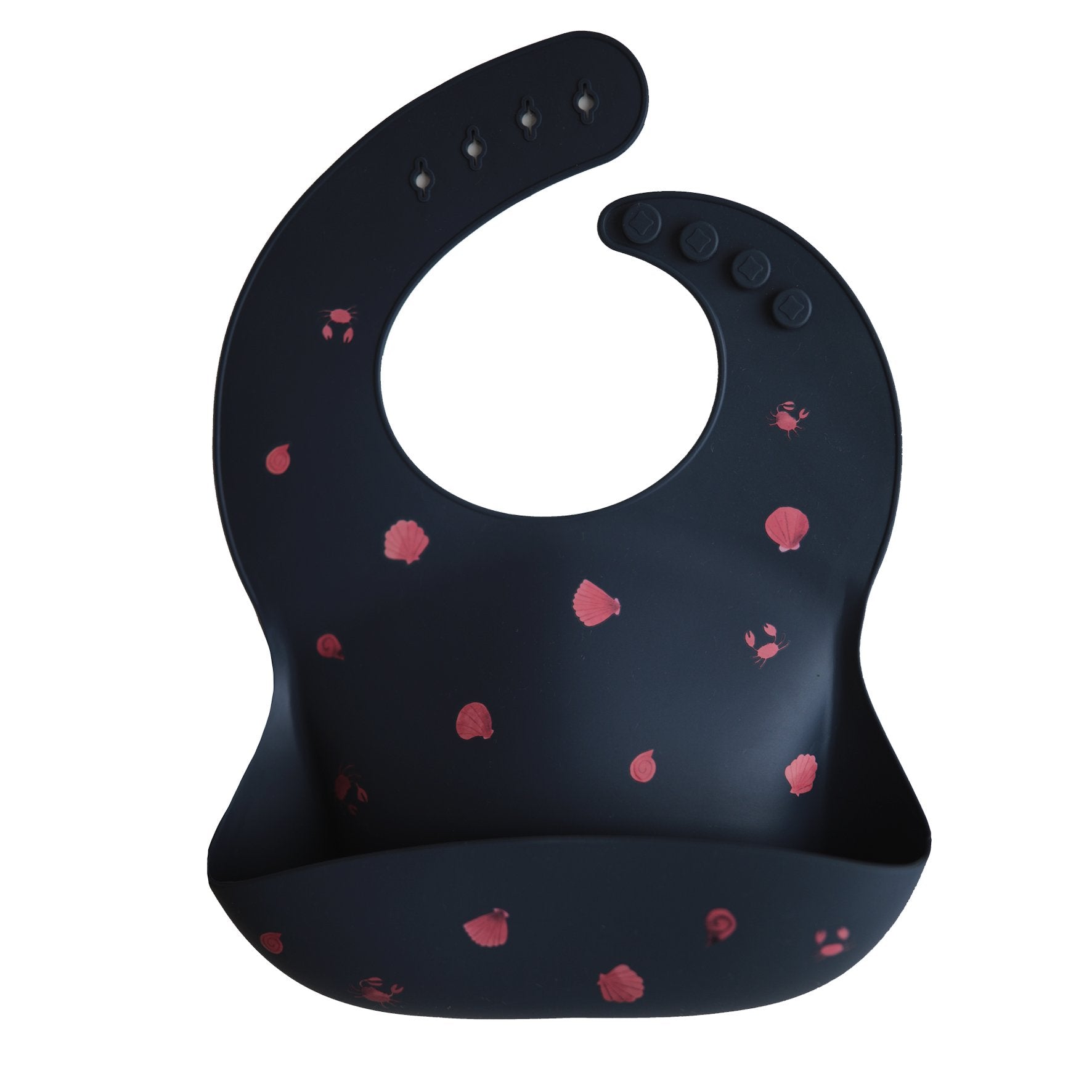 Mushie | Silicone Baby Bib - Shells Smoke