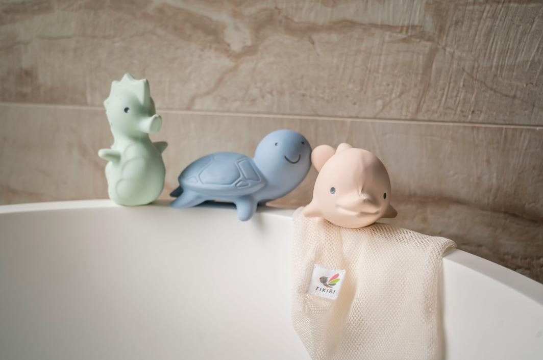Tikiri | Rubber Bath Toy Set - Ocean Pastel