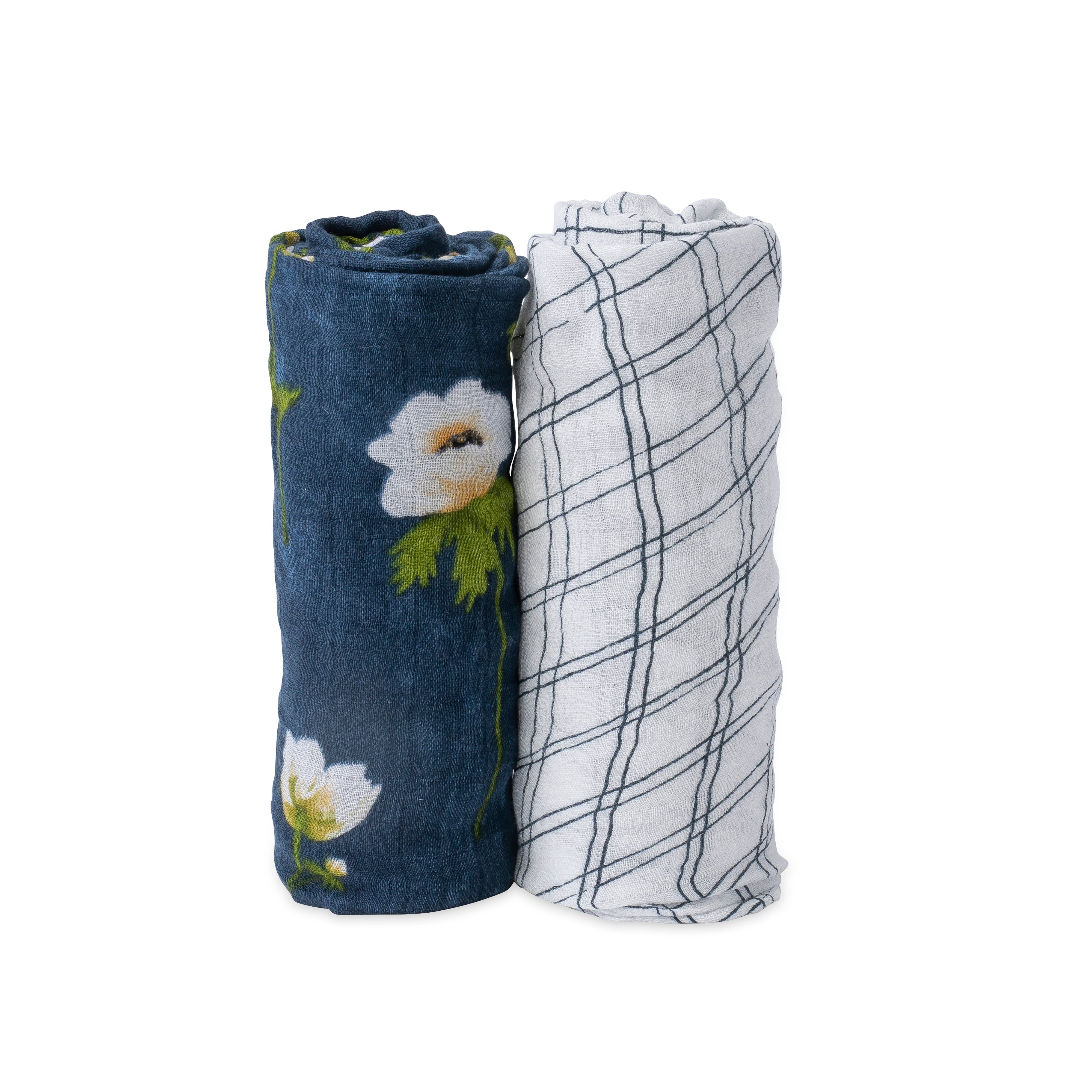 Little Unicorn | Deluxe Muslin Swaddle - White Anemone 2pk