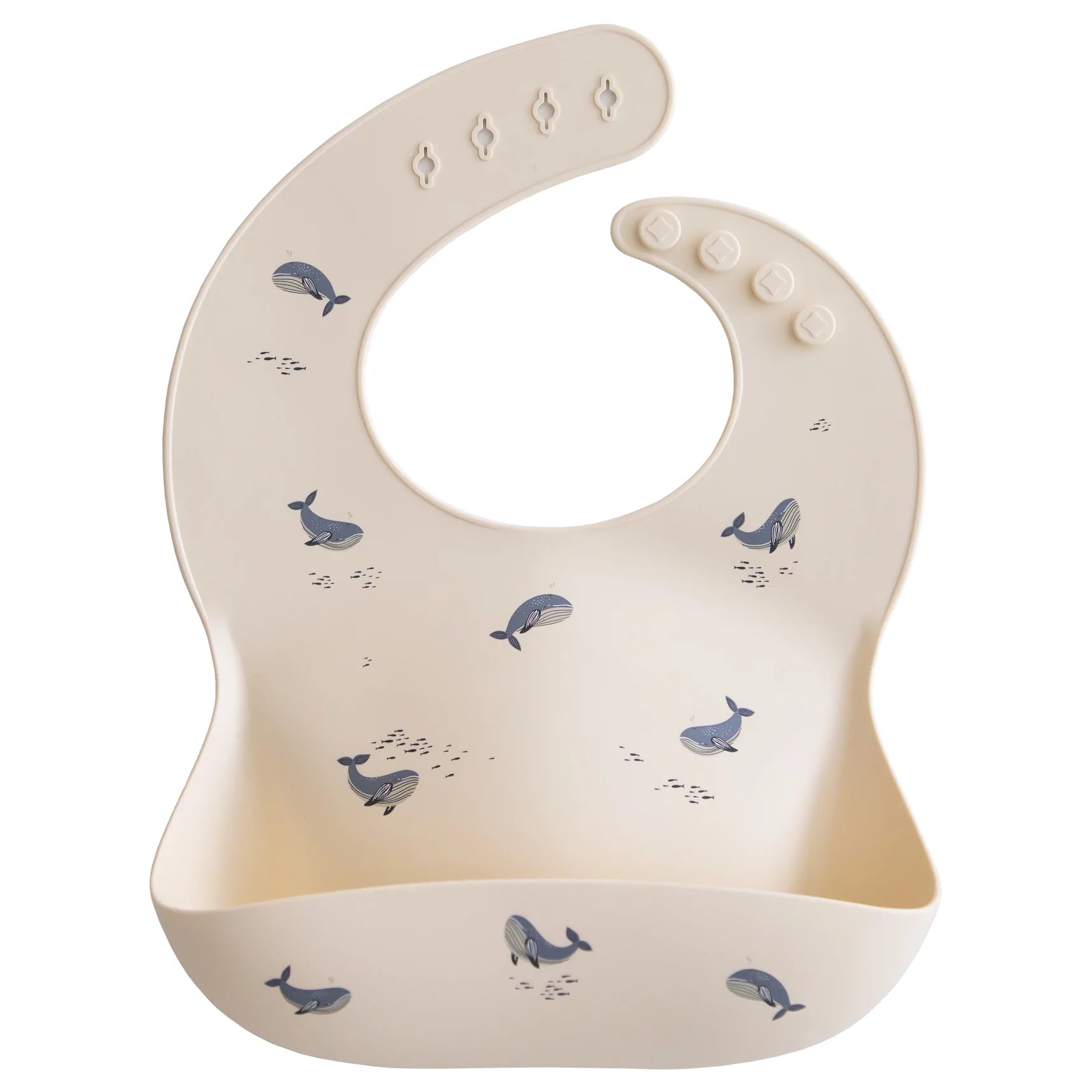 Mushie | Silicone Baby Bib - Whales