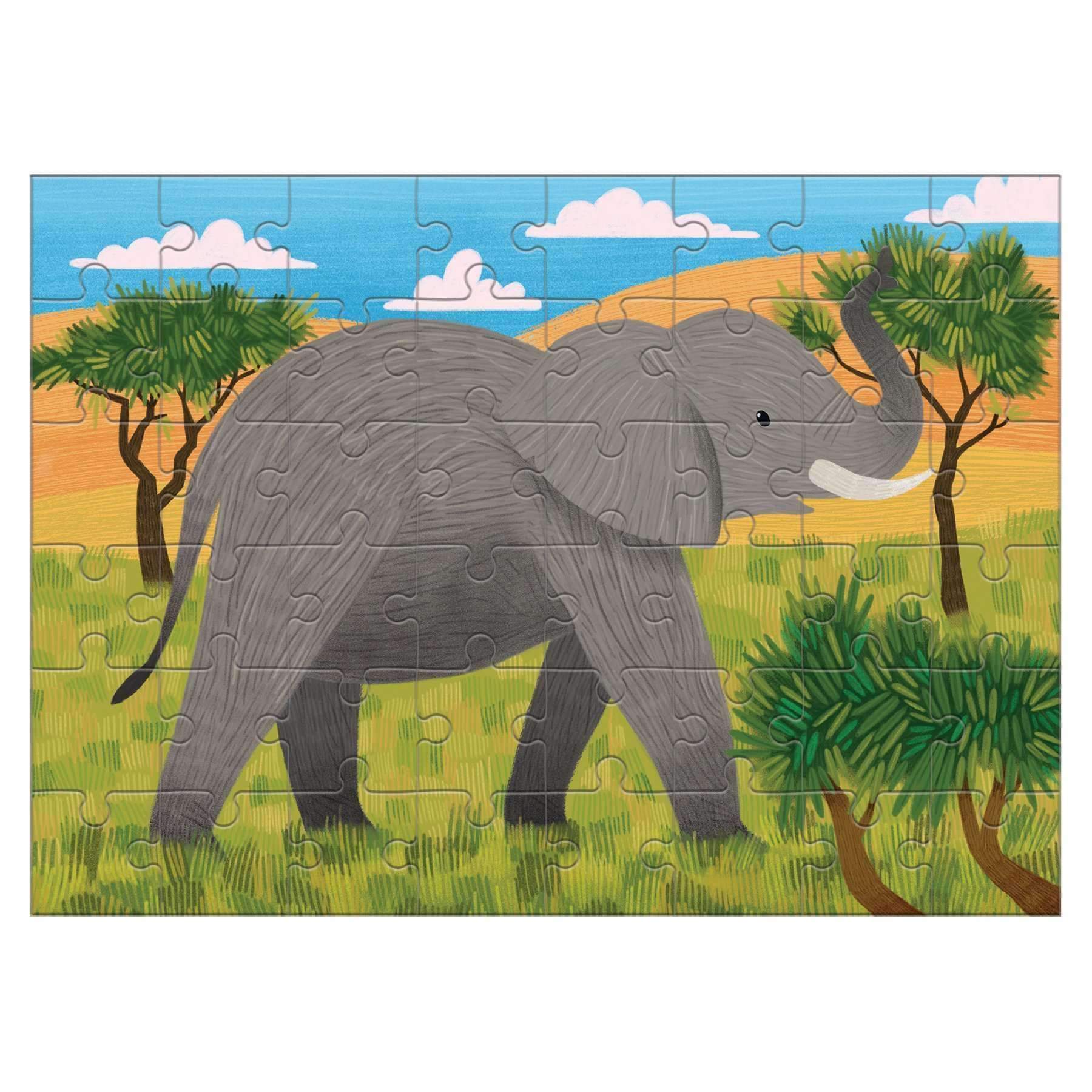 Mud Puppy | Mini Puzzle - African Elephant 48pc