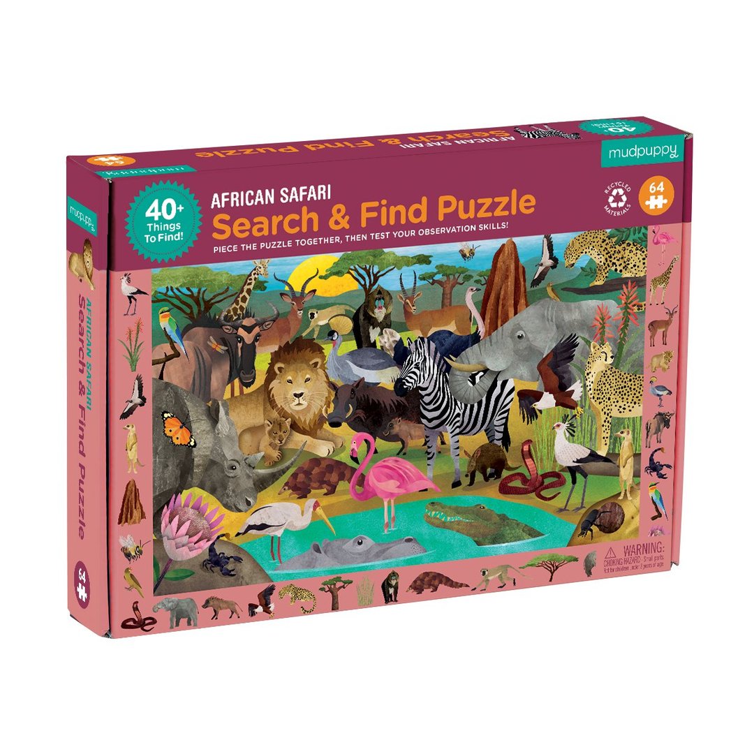 Mud Puppy | Search & Find Puzzle 64pc - African Safari