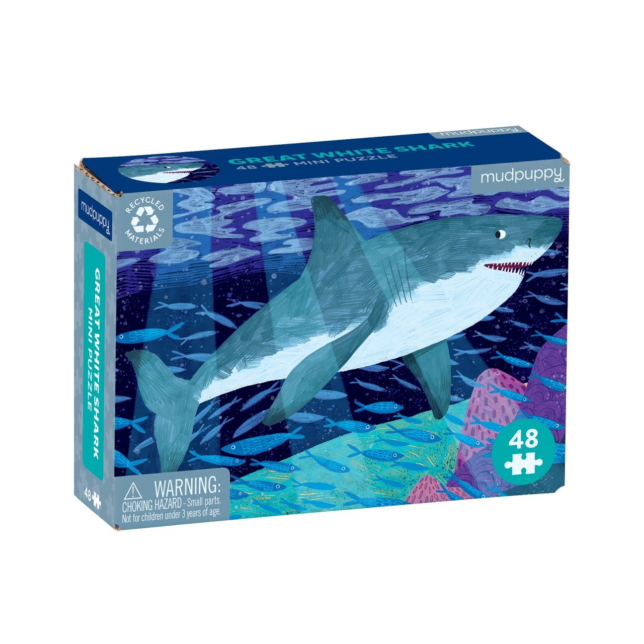 Mud Puppy | Mini Puzzle - Great White Shark 48pc