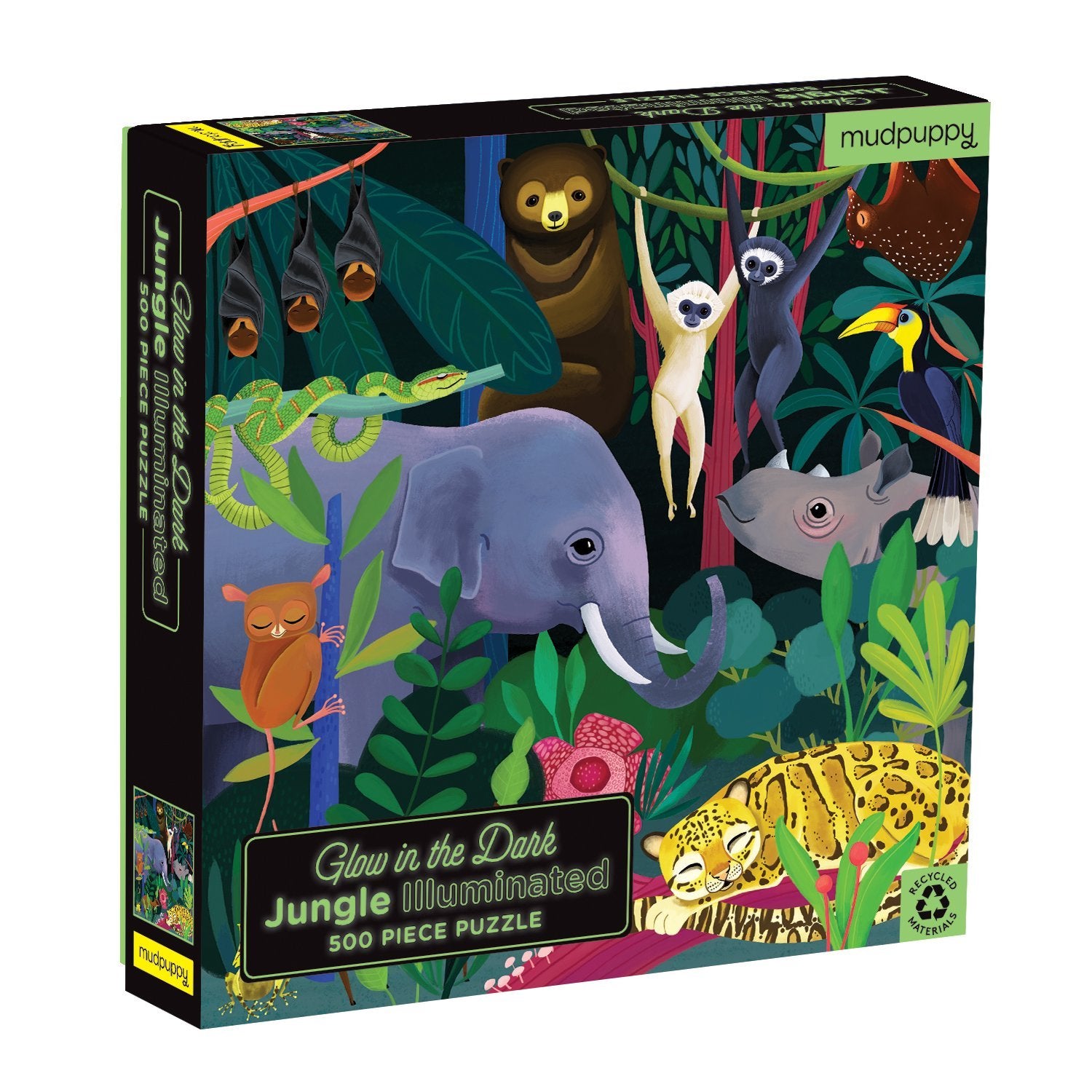 Mud Puppy | Jungle Illuminated - 500pc Glow in the Dark Puzzle