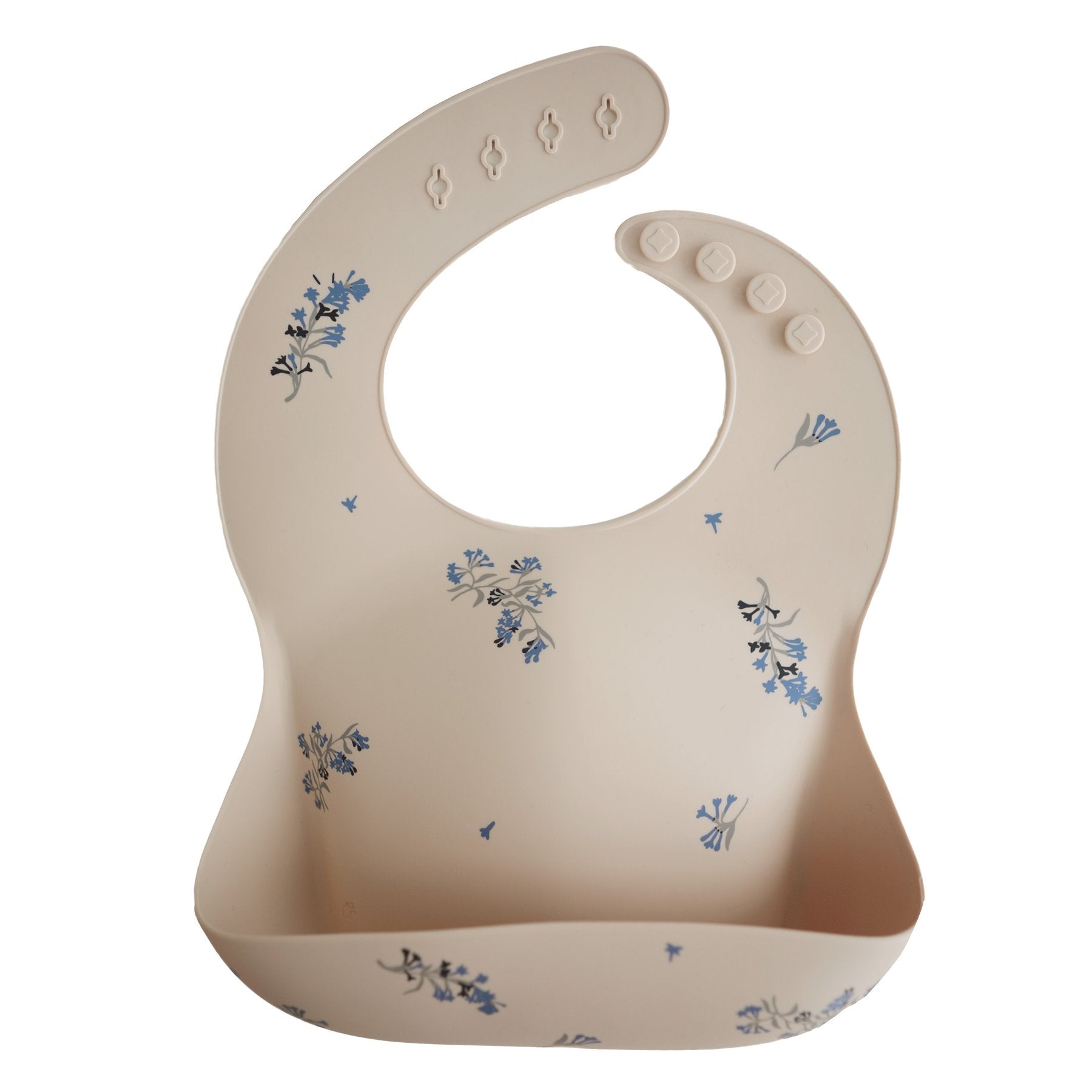 Mushie | Silicone Baby Bib - Lilac Flowers