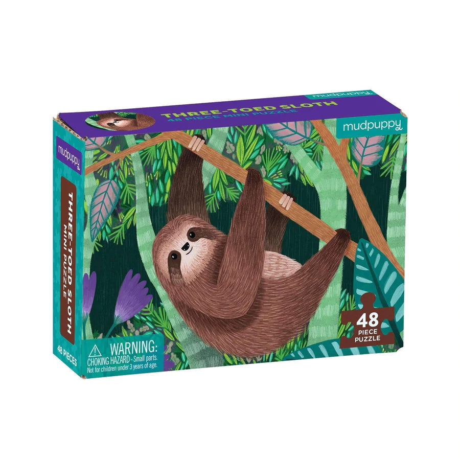 Mud Puppy | Mini Puzzle - Three-Toed Sloth 48pc