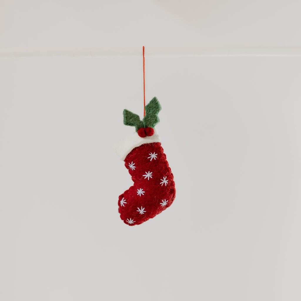 Pashom | Hanging Decoration - Stocking w/ Holly