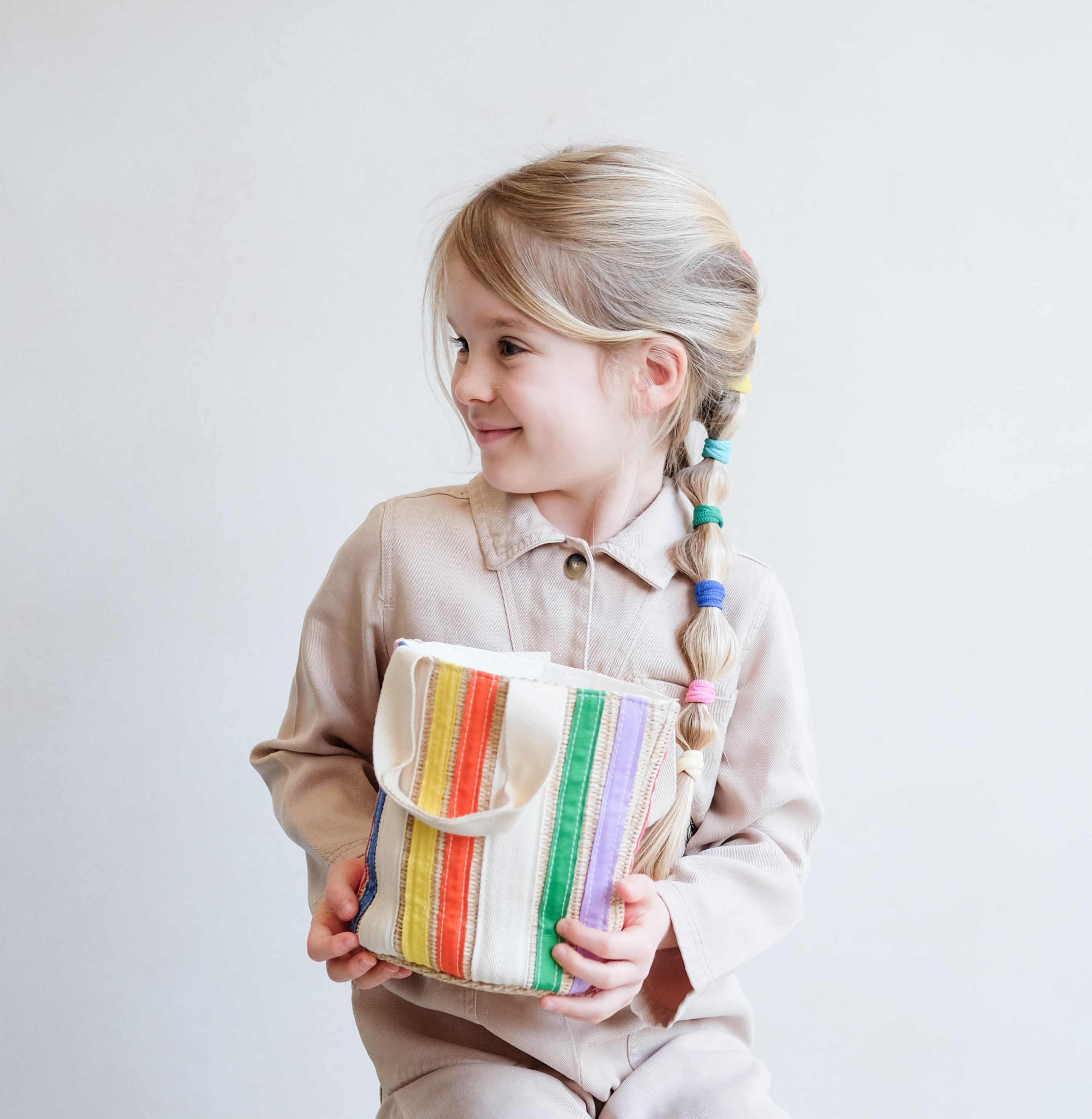 Mimi & Lula | Bright Rainbow Ribbon Basket