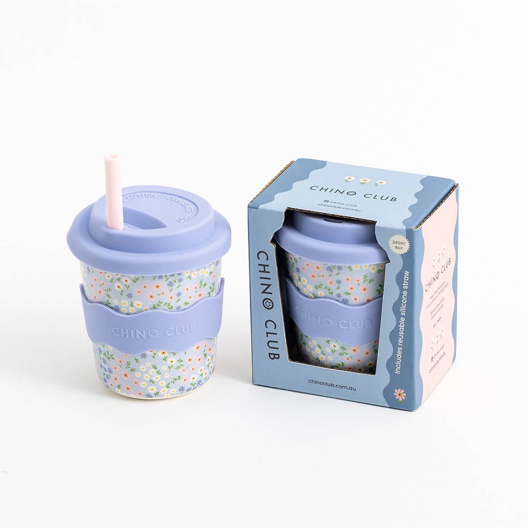 Chino Club | Blue Floral - Kids Keep Cup 8oz