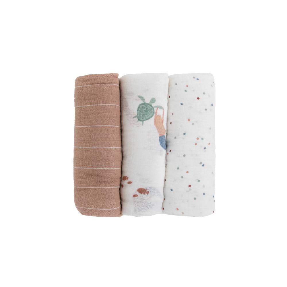 Little Unicorn | Cotton Muslin Swaddle - Mermaid 3pk