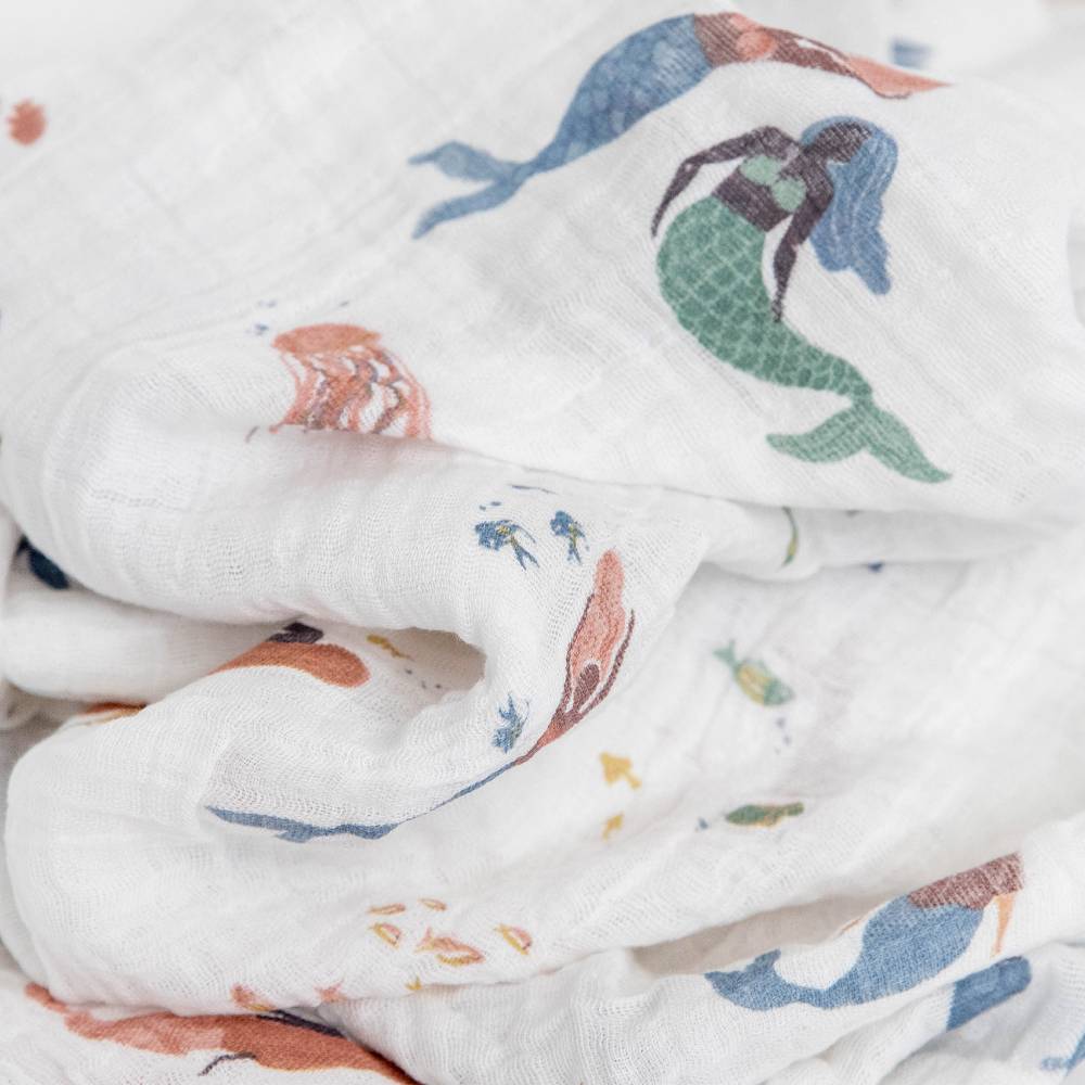 Little Unicorn | Cotton Muslin Swaddle - Mermaid 3pk