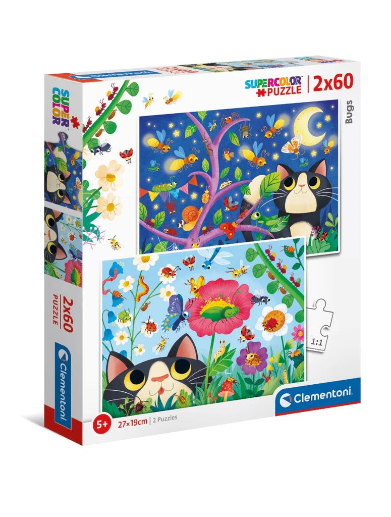 Clementoni | Supercolour 2x 60pc Puzzles - Bugs