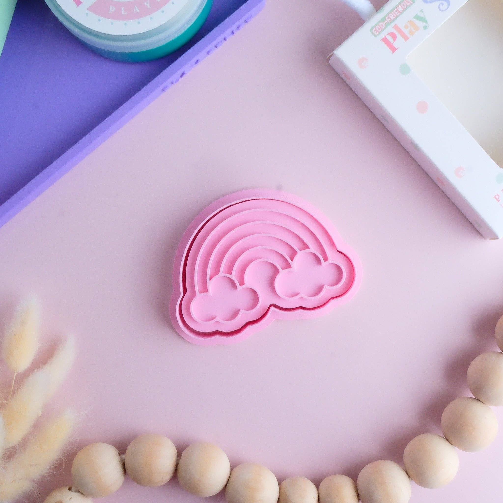 Play Sense | Eco Playdough Stamp - Rainbow with cloud