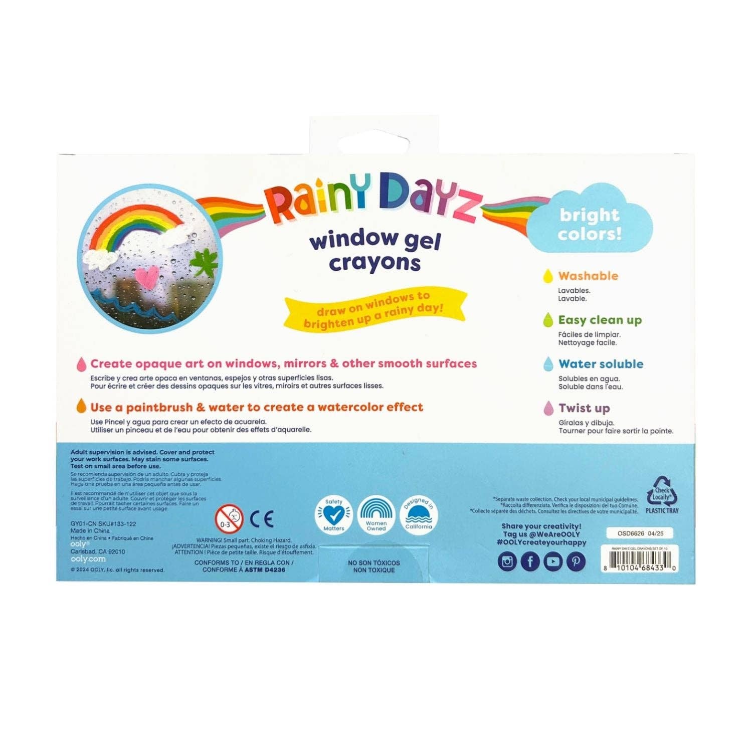 Ooly | Rainy Dayz Window Gel Crayons - Set of 10