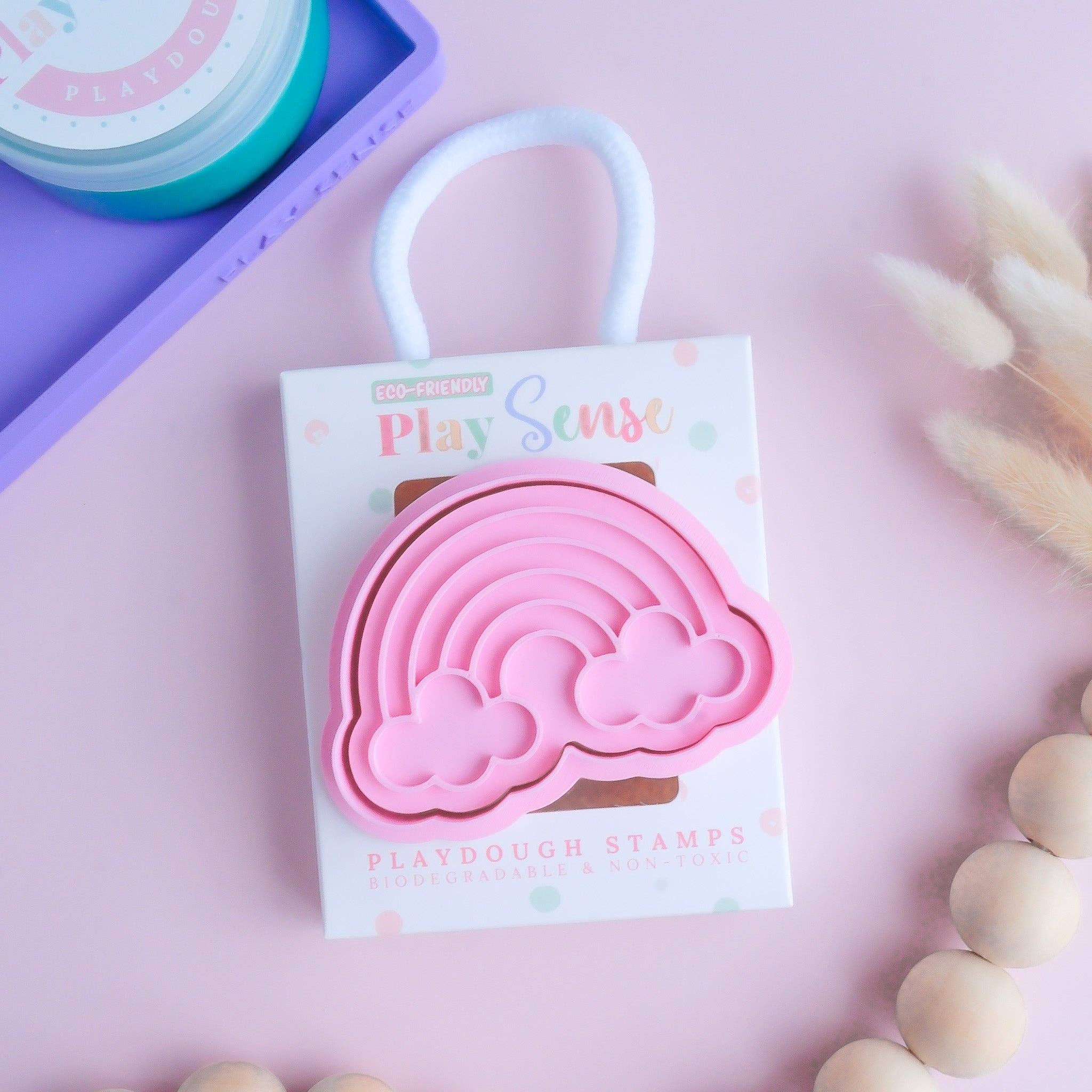 Play Sense | Eco Playdough Stamp - Rainbow with cloud