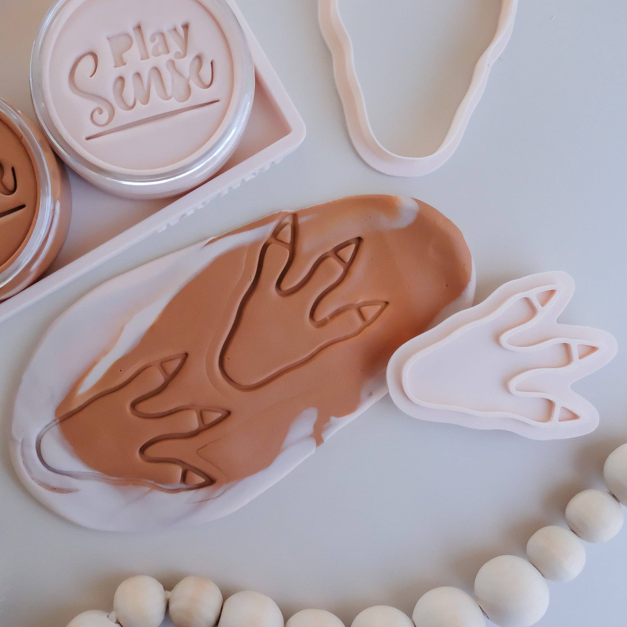 Play Sense | Eco Playdough Stamp - Dino Foot Print