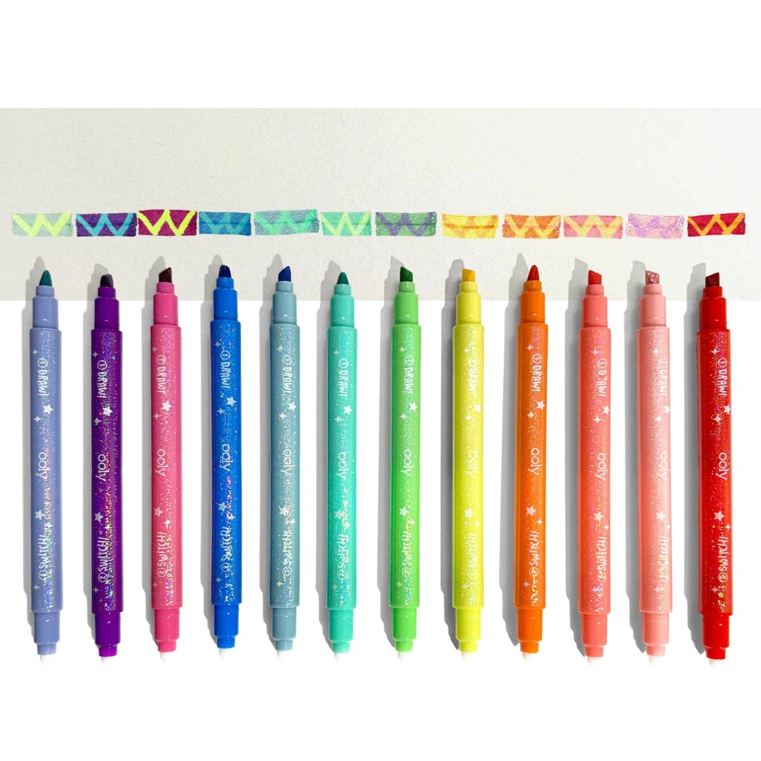 Ooly | Switch-eroo! Sparkle Glitter Colour-Changing Markers - 12pk