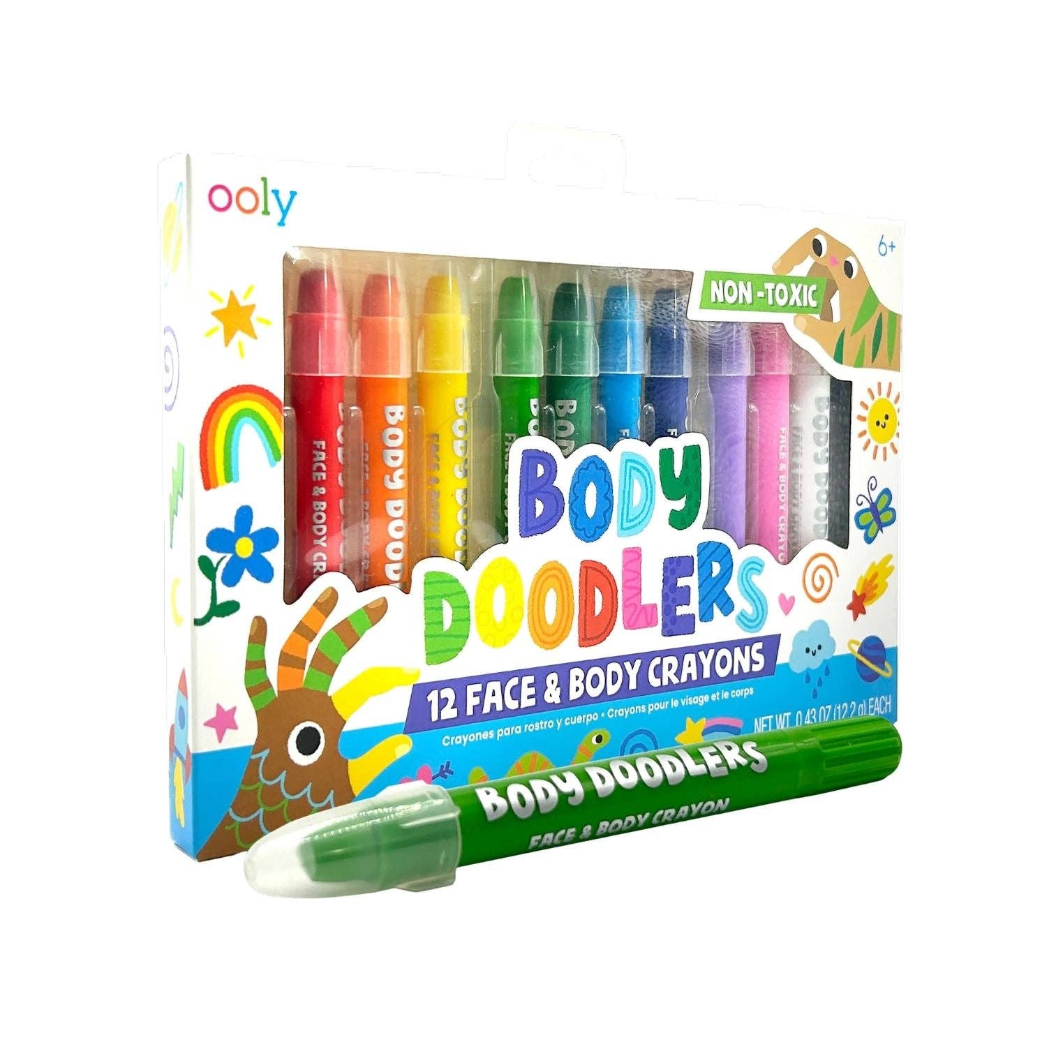 Ooly | Face & Body Doodlers Crayons - 12pk