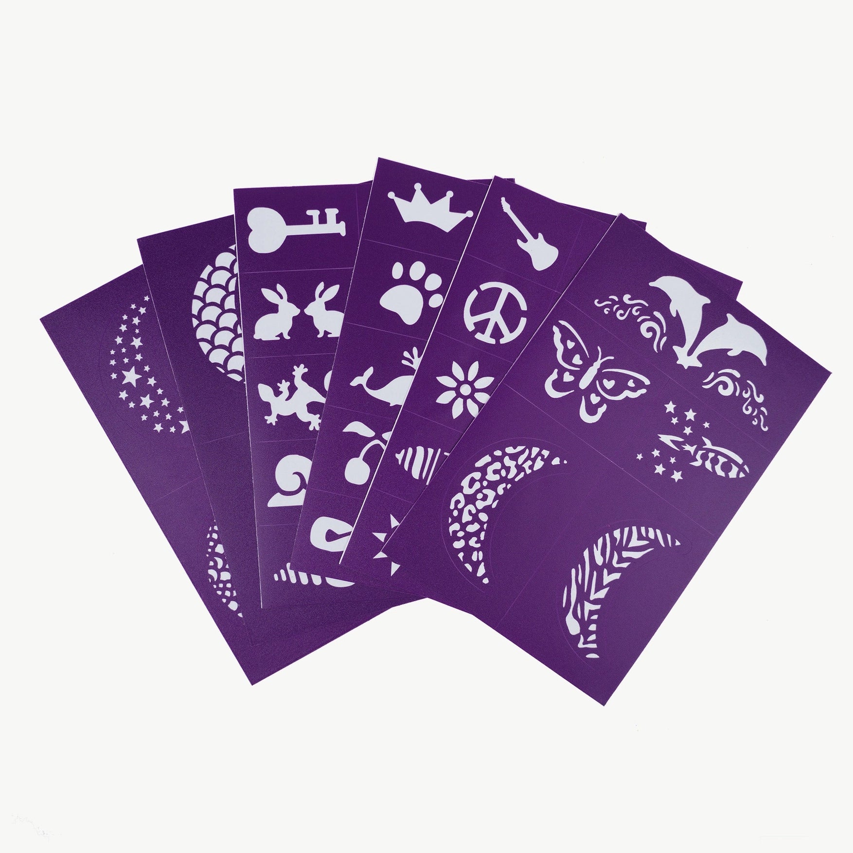 Oh Flossy | Reusable Adhesive Face Paint & Makeup Stencils - Purple