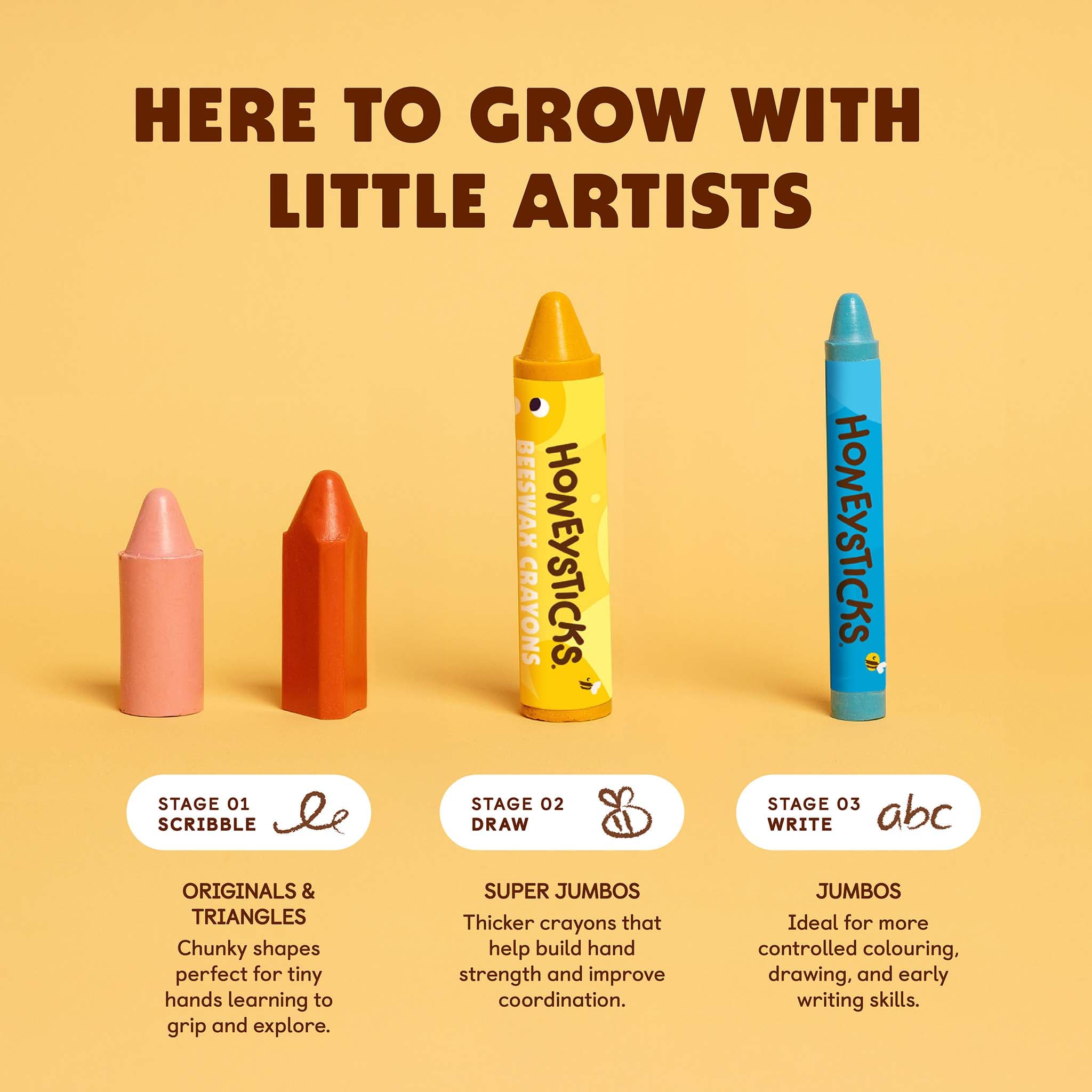 Honeysticks | Beeswax Crayons Super Jumbos - 7pk