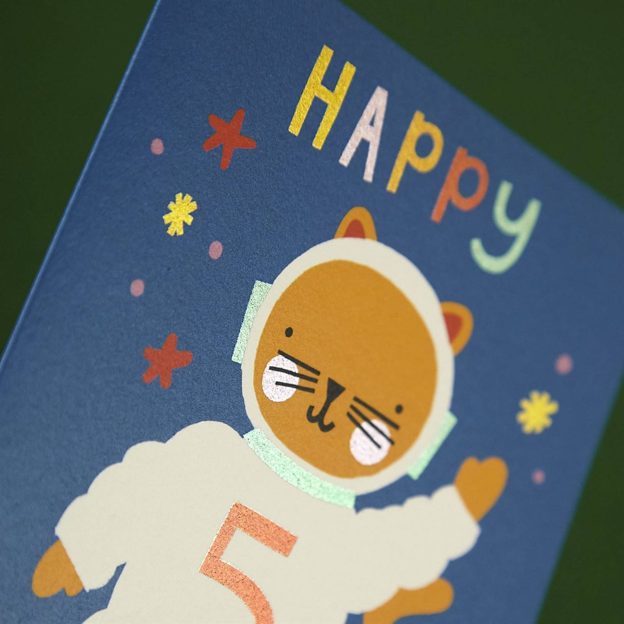 Birthday Card | Age 5 - Cat Astronaut