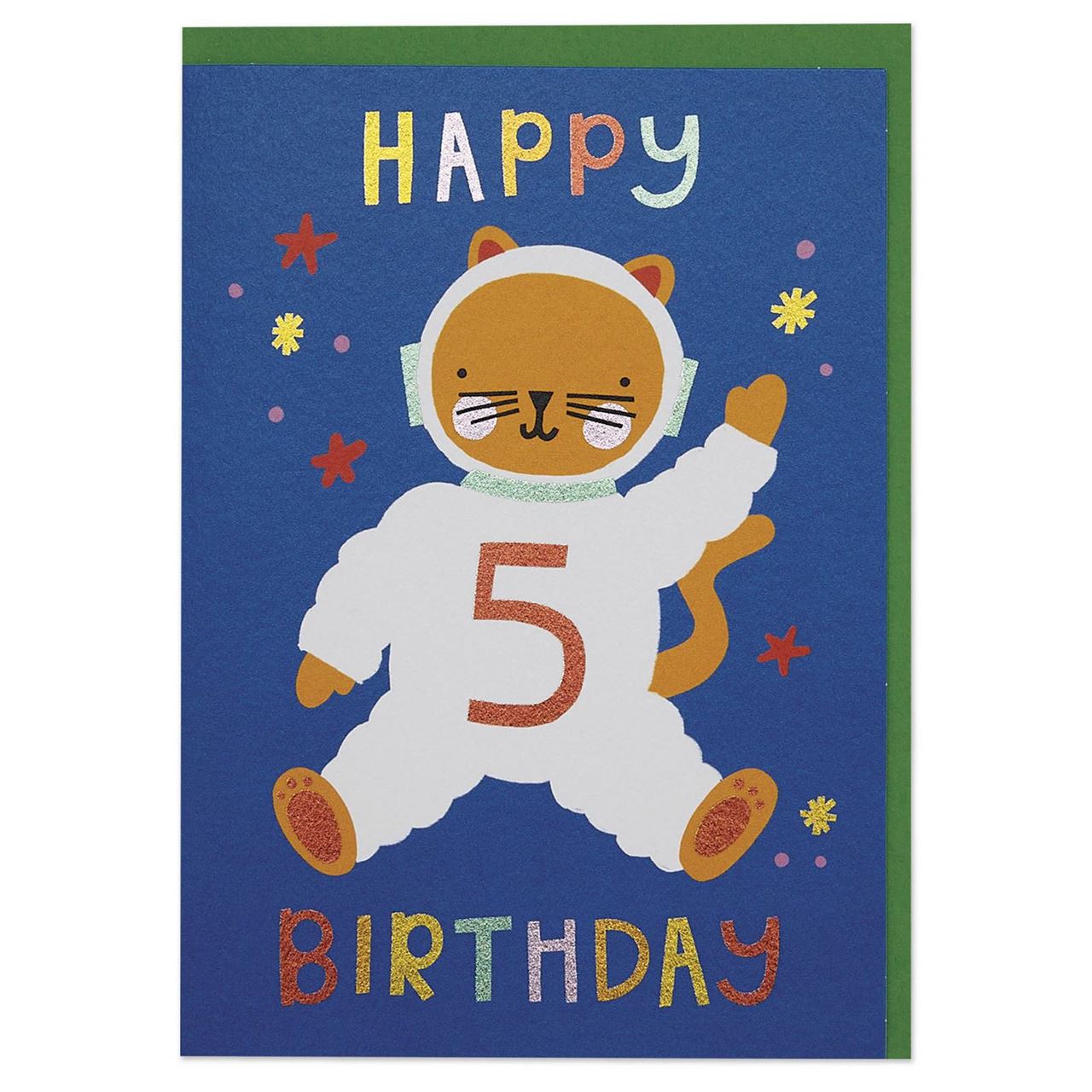 Birthday Card | Age 5 - Cat Astronaut