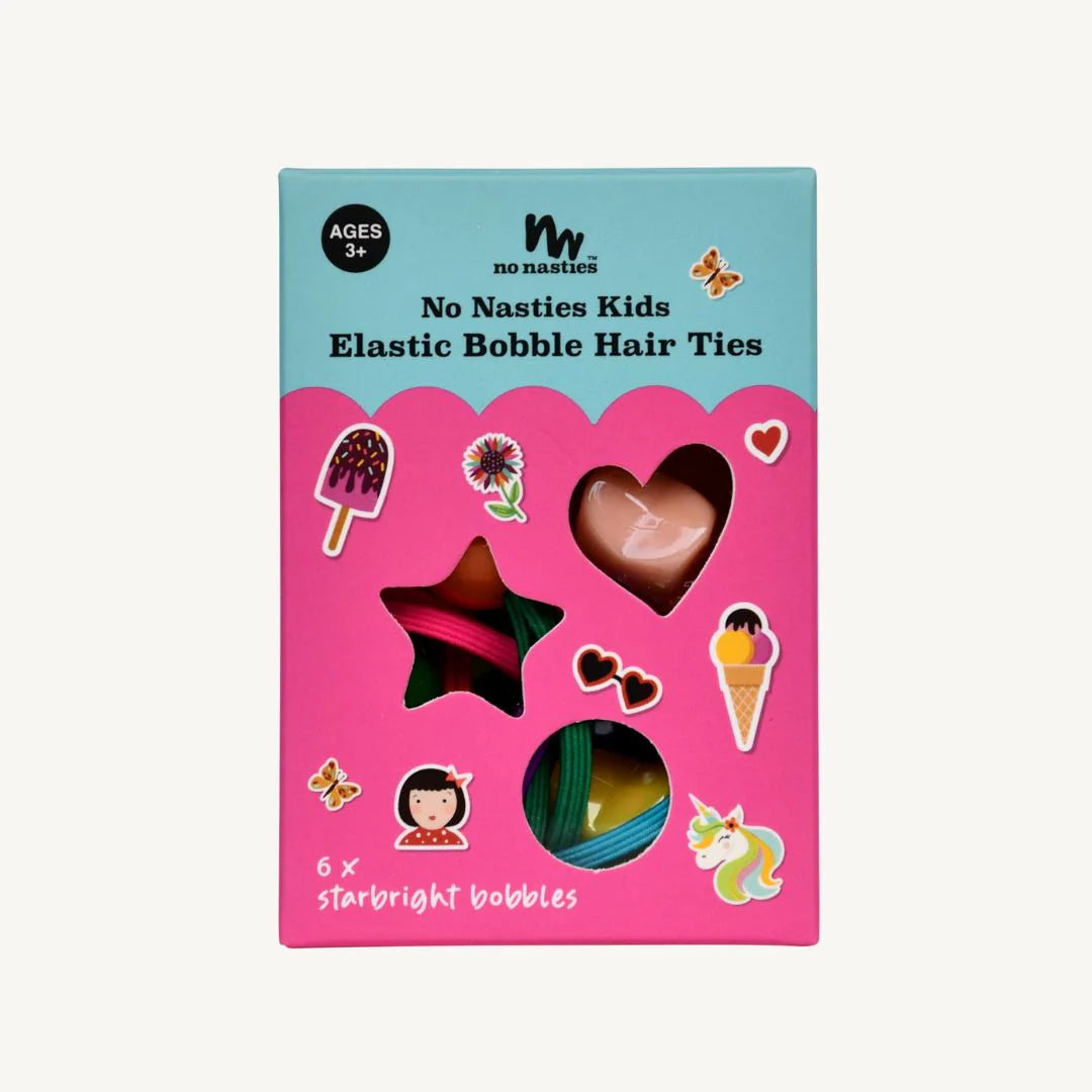 No Nasties | Elastic Hair Bobbles 6pk - Star Bright