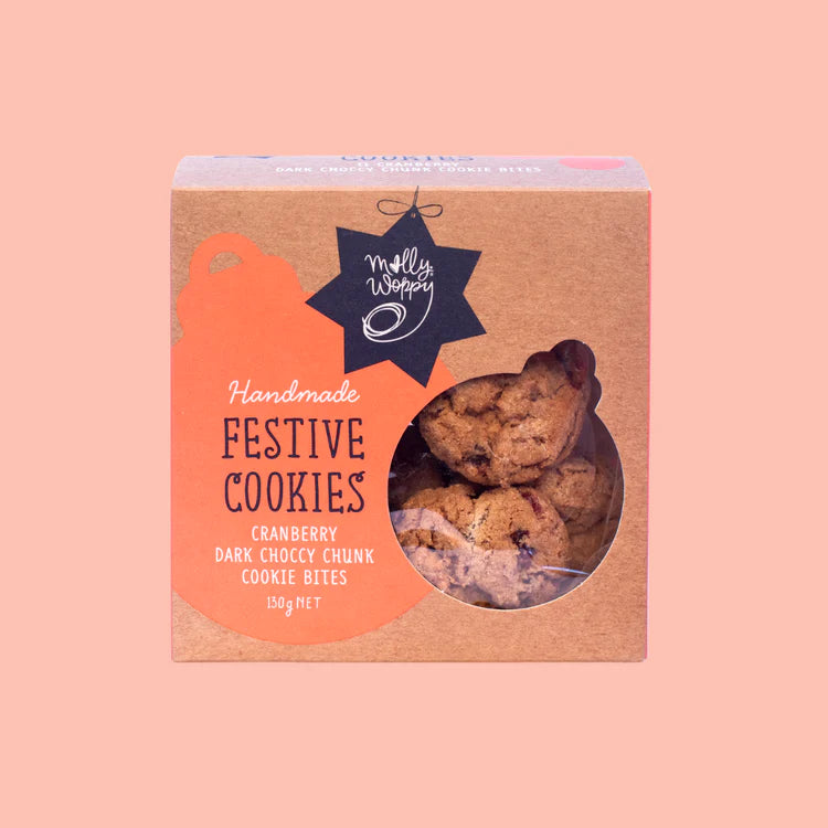 Molly Woppy | Festive Cranberry & Dark Choccy Chunk Cookies - Boxed