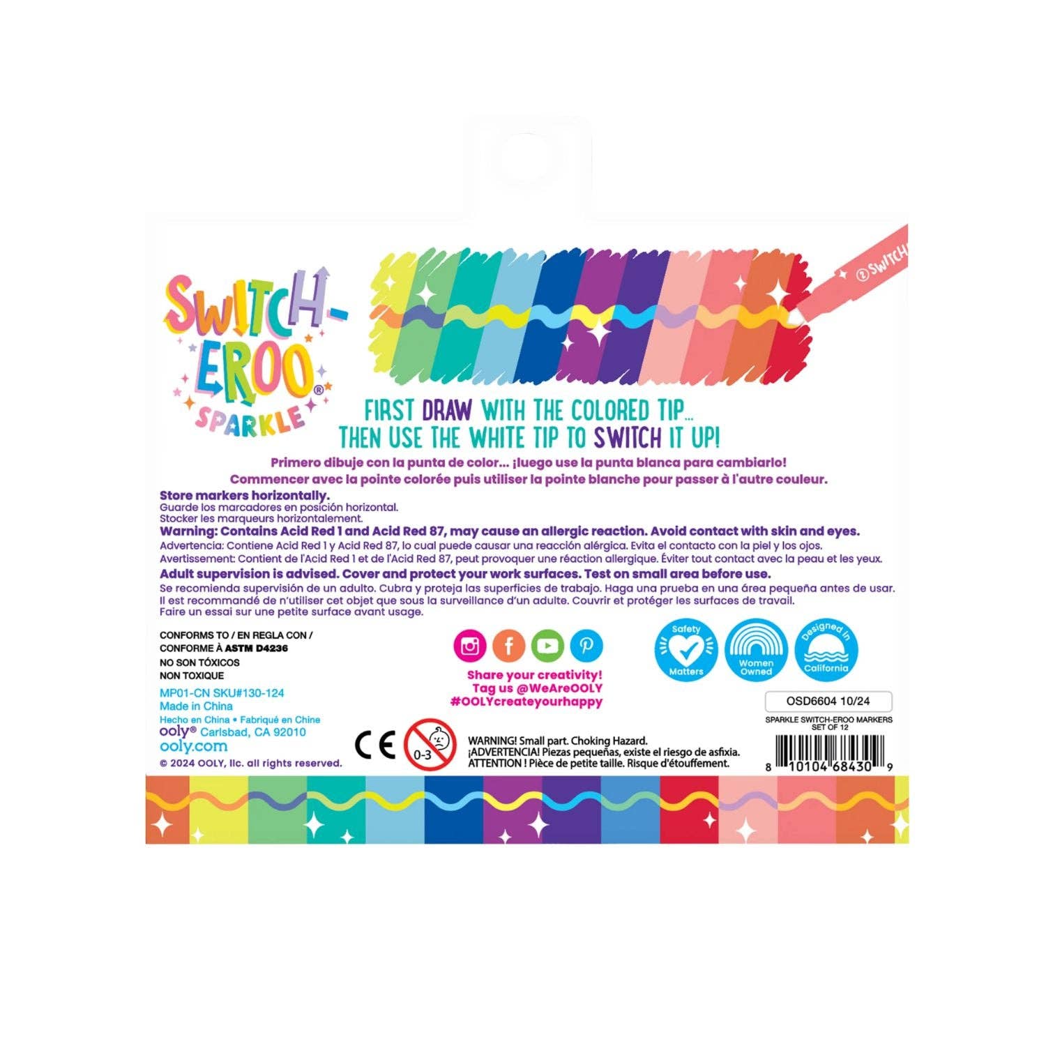 Ooly | Switch-eroo! Sparkle Glitter Colour-Changing Markers - 12pk