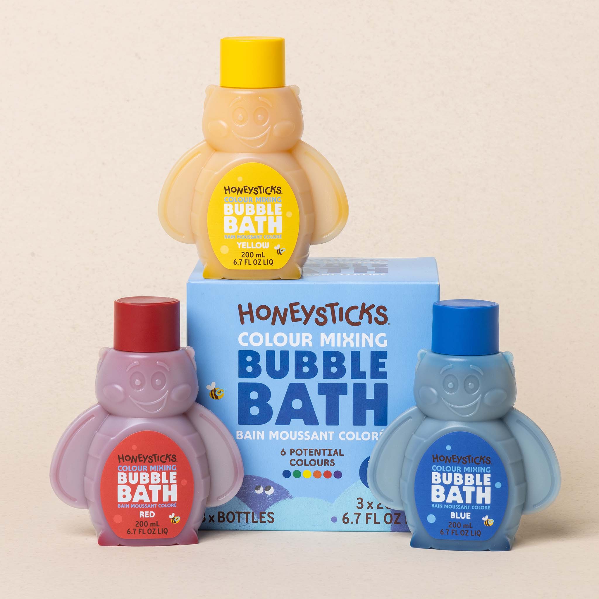 Honeysticks | Bubble Bath Colour Mixing - 3pk 200ml
