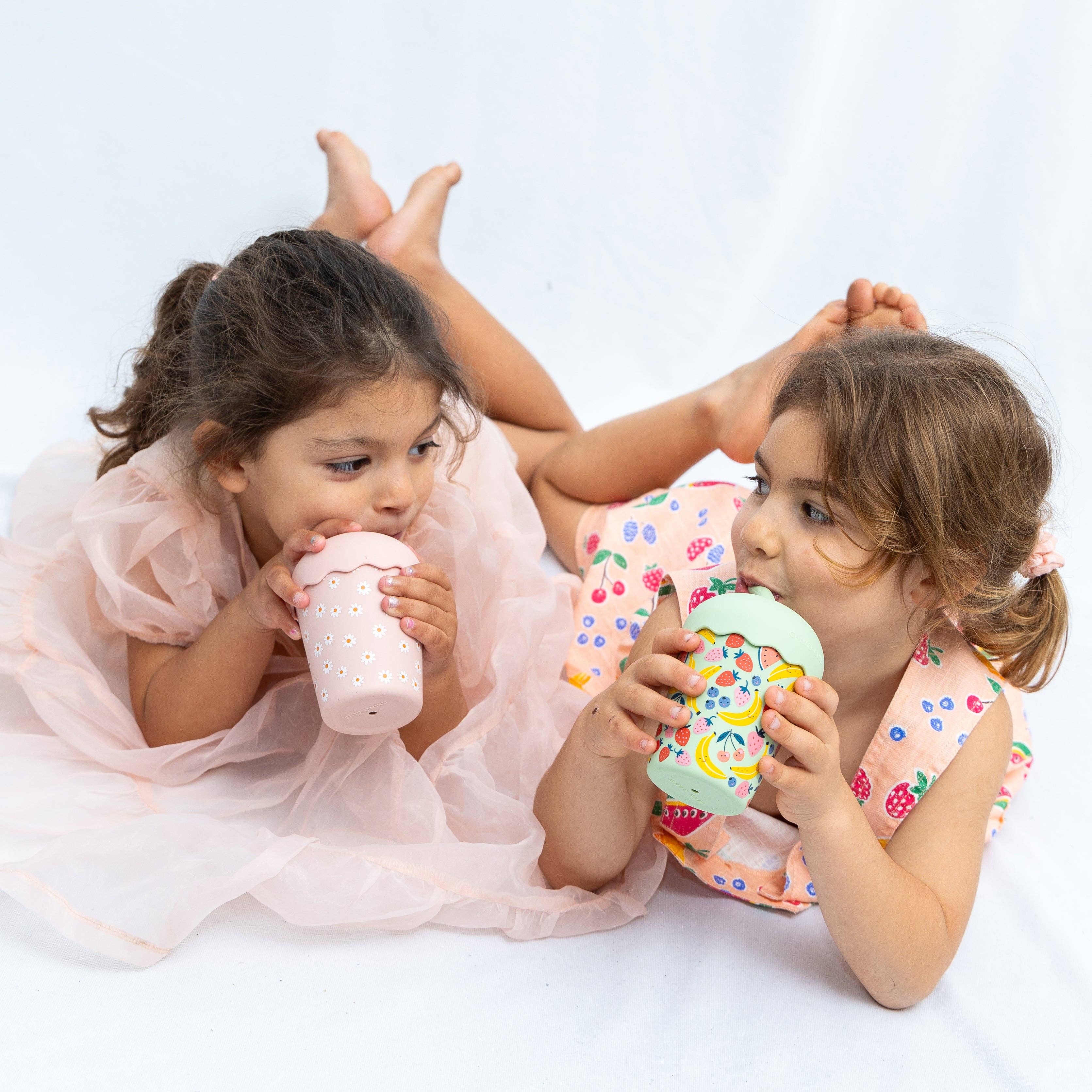 Chino Club | Pink Daisy - Mini Smoothie Cup & Straw 200ml