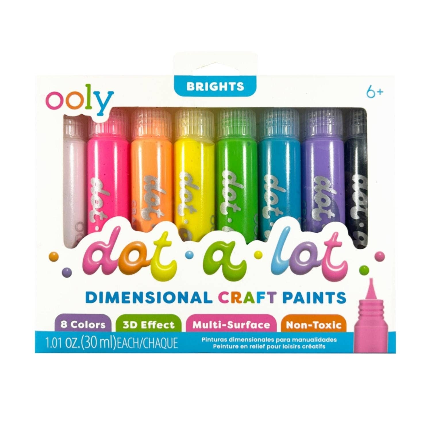Ooly | Dot-a-Lot Dimensional Craft Paint Brights - Set of 8