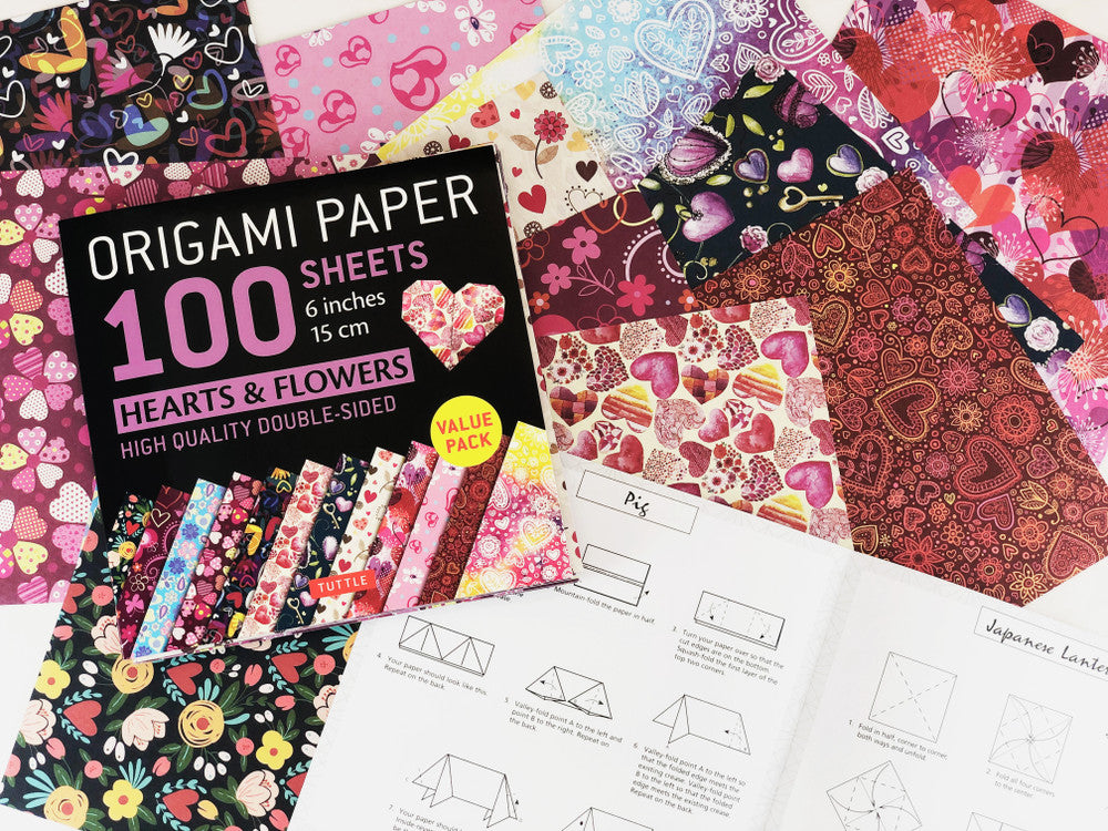 Tuttle | Origami Paper - 100 sheets Hearts & Flowers