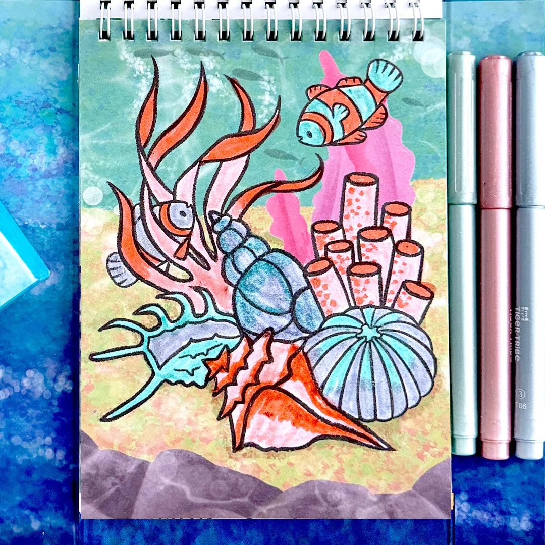 Tiger Tribe | Shimmer Colouring Set - Sea Life