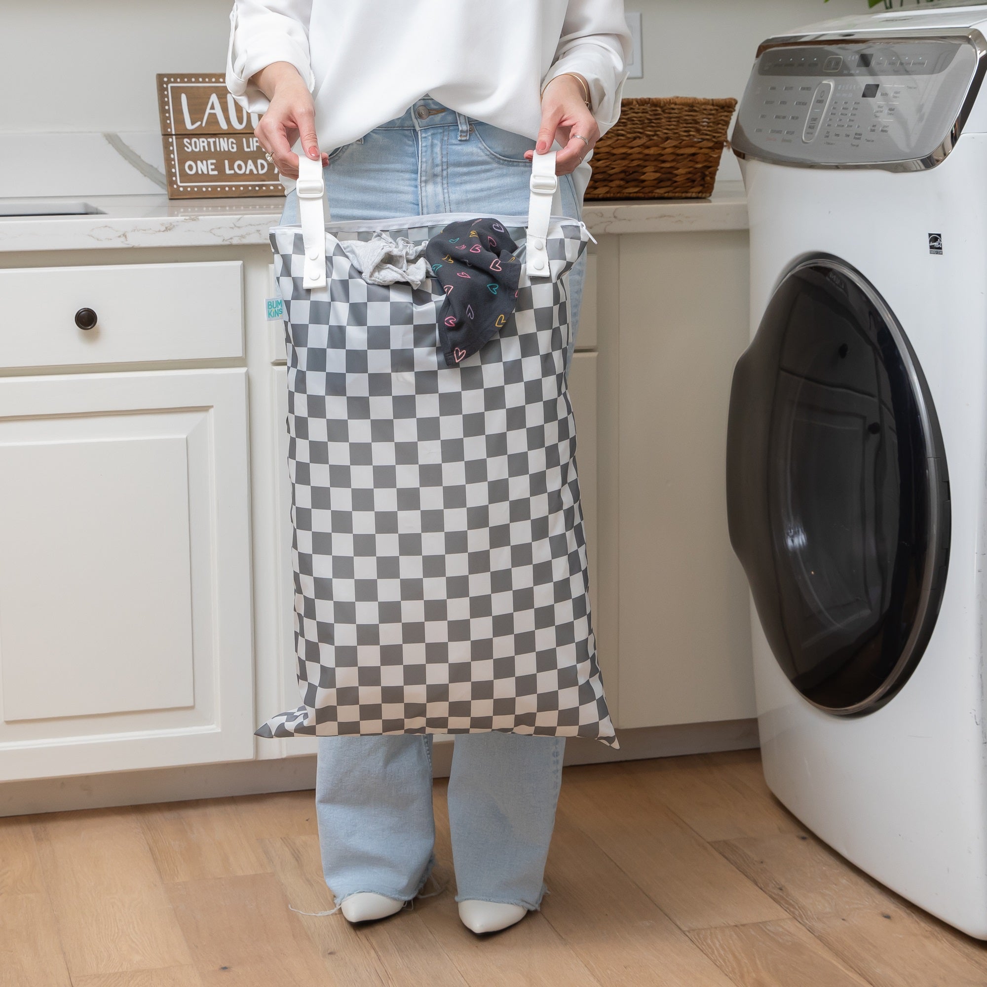 Bumkins | Extra Large Wet Bag - Charcoal Check