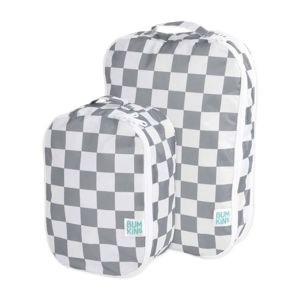 Bumkins | 2pc Packing Cube - Charcoal Check