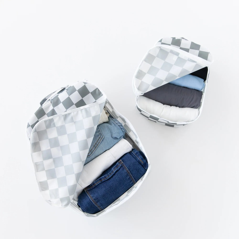 Bumkins | 2pc Packing Cube - Charcoal Check