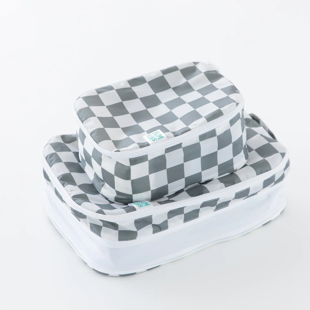 Bumkins | 2pc Packing Cube - Charcoal Check