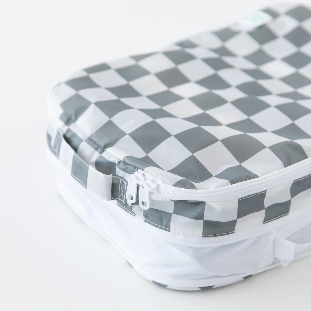 Bumkins | 2pc Packing Cube - Charcoal Check