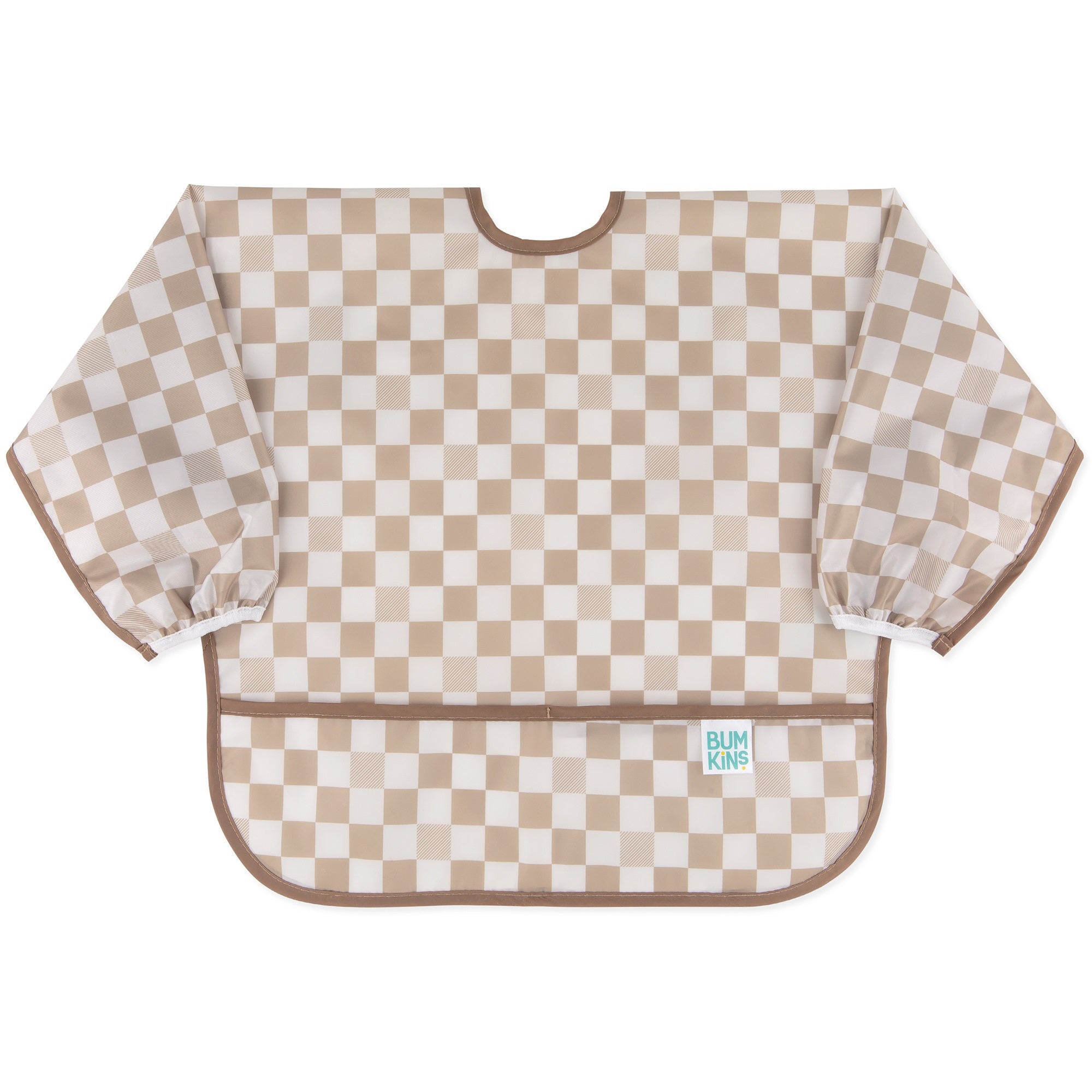 Bumkins | Sleeved Bib - Sand Check