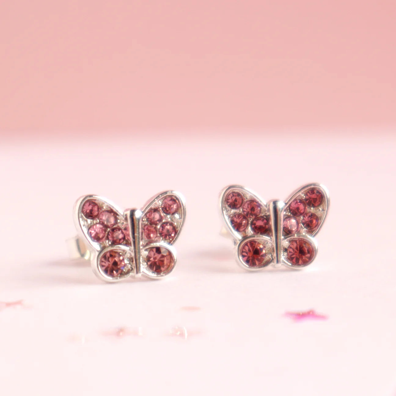 Lauren Hinkley | Pink Crystal Butterfly Earrings