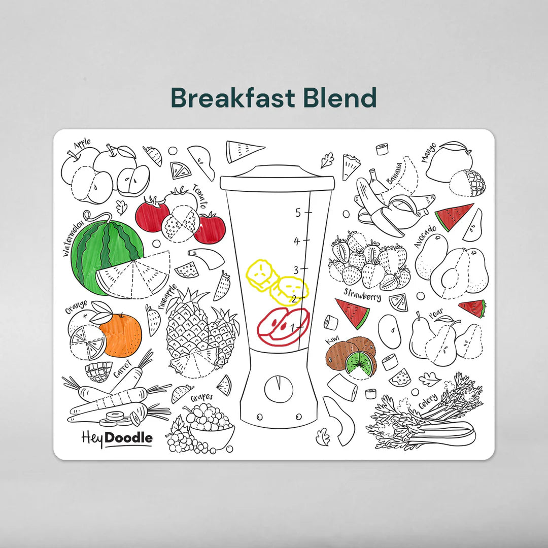 Hey Doodle | Large Colouring & Doodle Playmat - Breakfast Blend