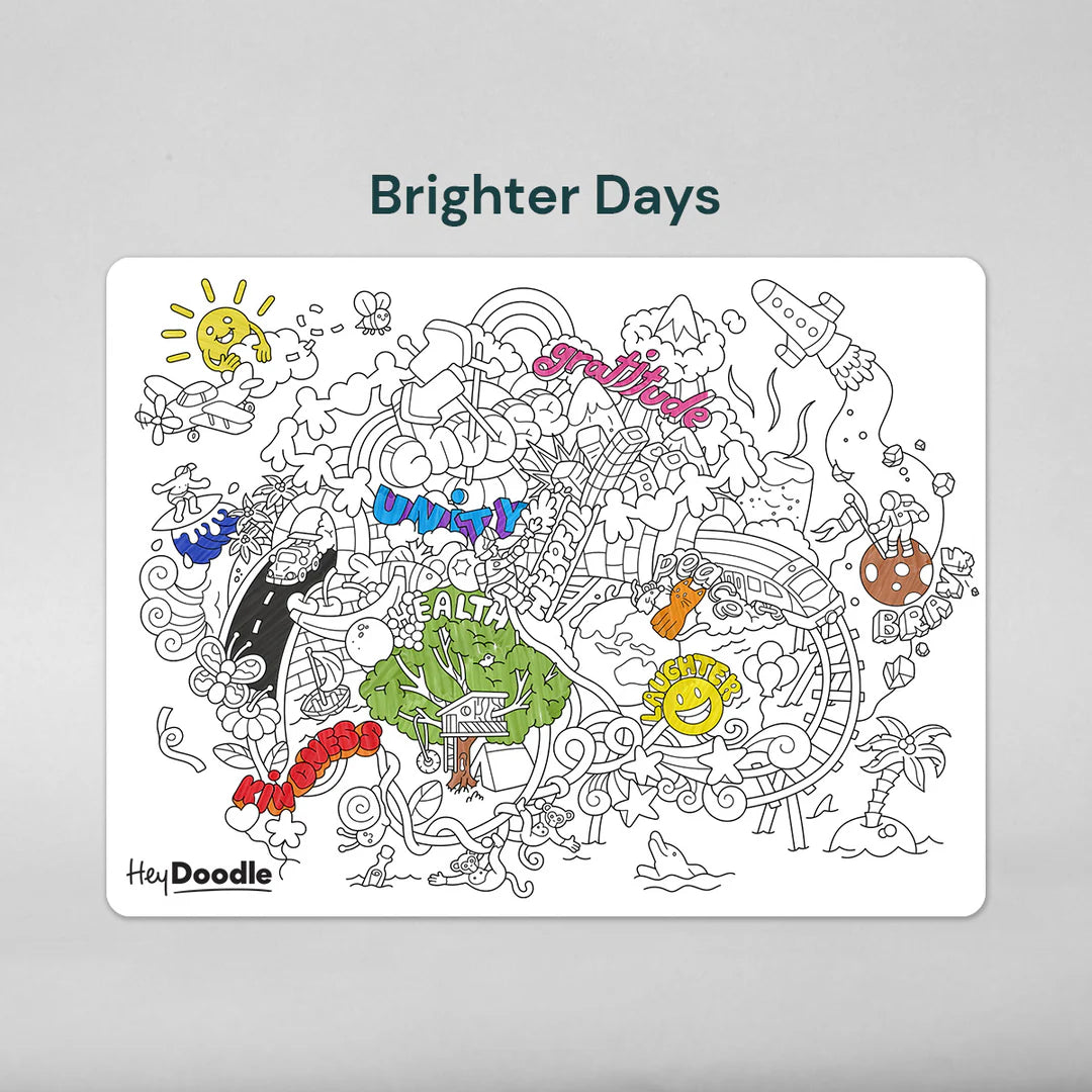 Hey Doodle | Large Colouring & Doodle Playmat - Brighter Days