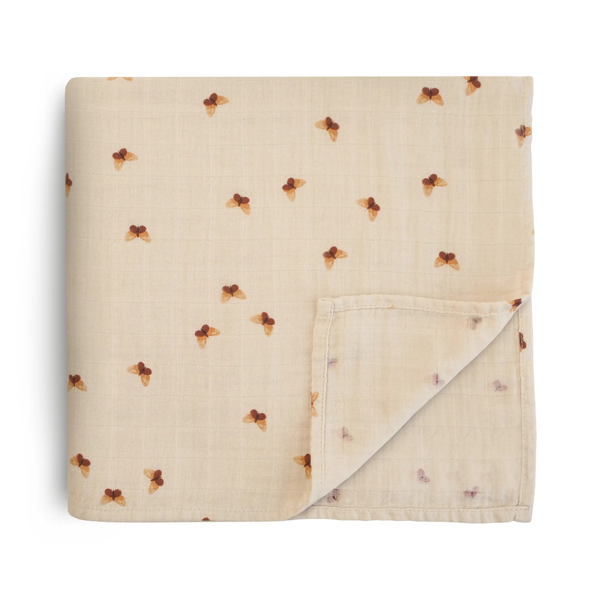 Mushie | Organic Cotton Muslin Swaddle - Butterflies