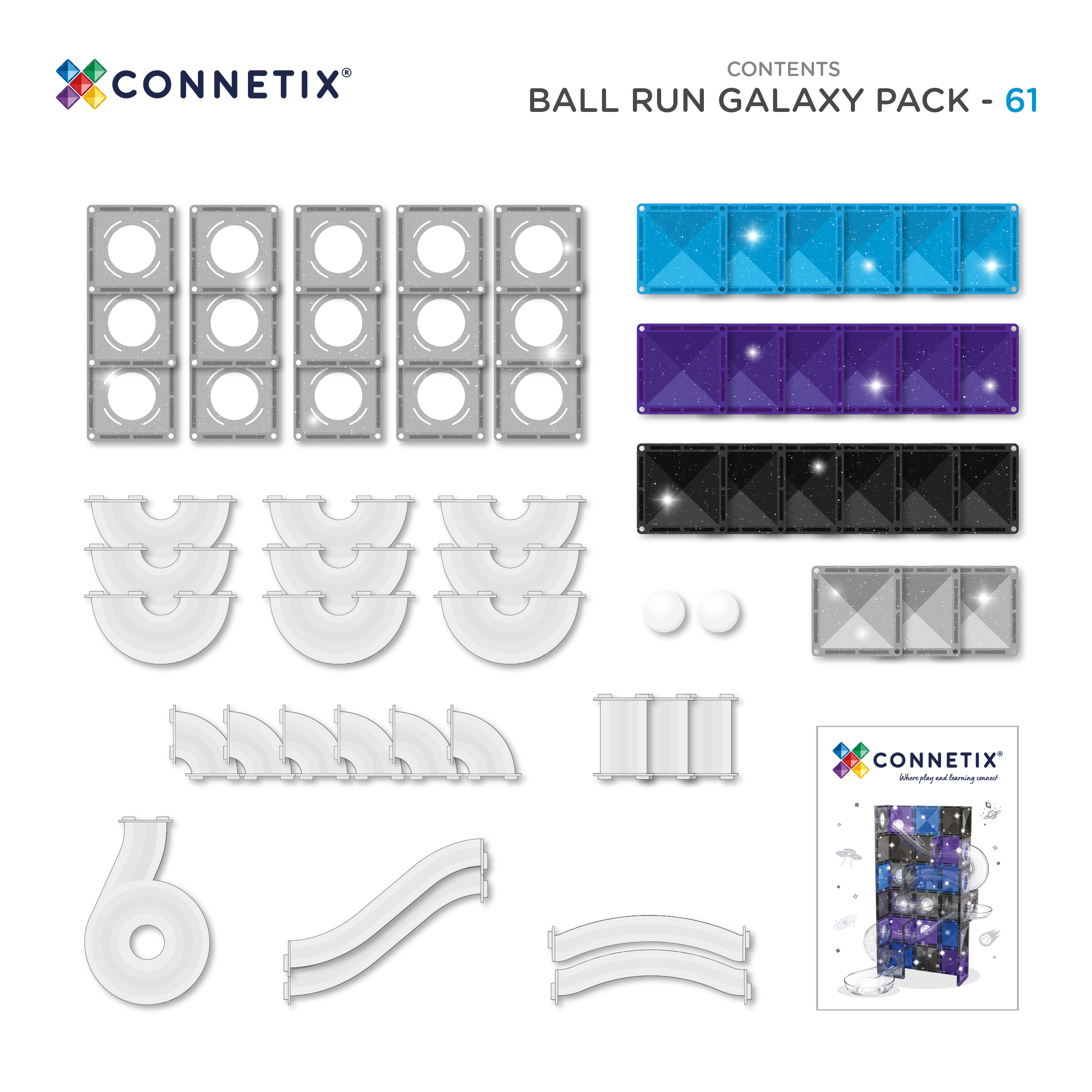 CONNETIX | Galaxy Ball Run Pack - 61pc