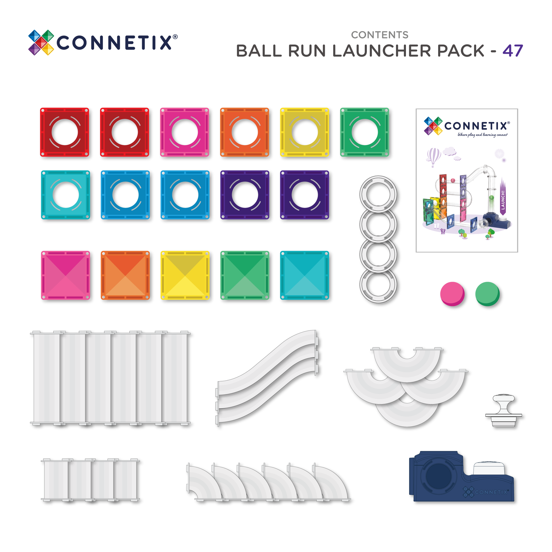CONNETIX | Ball Run Launcher Pack - 47pc